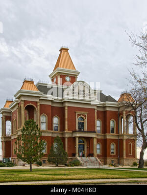 Die gebogenen County Courthouse in Las Animas, Colorado wurde 1889 mit einem unverwechselbaren italienischen Design. Stockfoto