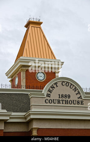 Die gebogenen County Courthouse in Las Animas, Colorado wurde 1889 mit einem unverwechselbaren italienischen Design. Stockfoto