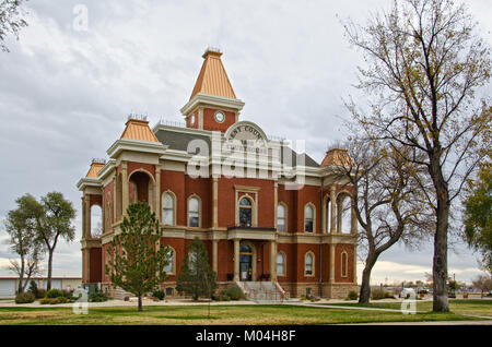 Die gebogenen County Courthouse in Las Animas, Colorado wurde 1889 mit einem unverwechselbaren italienischen Design. Stockfoto