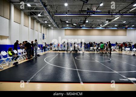 Jugend College style Ringkampf Stockfoto