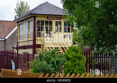 Restaurierte Warmley Bahnhof Stellwerk am Avon Radweg zwischen Bristol & Bad Stockfoto