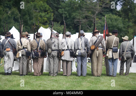 Der konföderierten Armee encampment, Reenactment an spetchley Parks Stockfoto