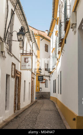 Backstreet im mittelalterlichen Herzen von Cordoba, Spanien Stockfoto