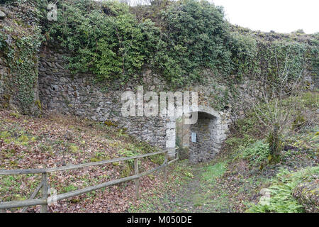 Burg Hauenstein ist eine Burg in Baden. Dieses Innenbild zeigt die architektonischen Merkmale und das Design der Burg und bietet einen Einblick in ihre historische Bedeutung und Struktur. Stockfoto