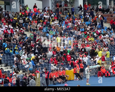 Bei den IAAF U20-Weltmeisterschaften 2016 in Bydgoszcz, Polen, wurden die besten jungen Athleten der Welt bei verschiedenen Leichtathletik- und Feldveranstaltungen vorgestellt. Die Veranstaltung zeigte internationales sportliches Talent und sportliches Können. Stockfoto