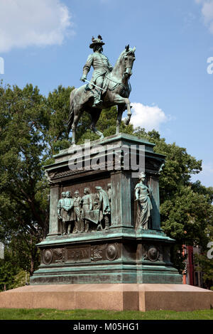 Reiterstandbild zu John A. Logan Gründer des Memorial Day Stockfoto