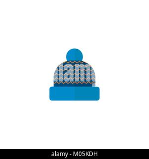 Winter Sport Ikone der Hut für Skifahren und Snowboarden auf weißem Hintergrund in flachem Design isoliert. Elemente für Ski Resort Bild, Berg handeln Stock Vektor