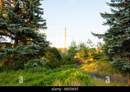 Einer der grösseren Sudbury berühmtesten Wahrzeichen, "die Superstack' Stockfoto