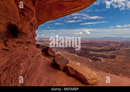 Ein Blick auf die Grand View Point Blicken in den Canyonlands National Park in Utah. Stockfoto