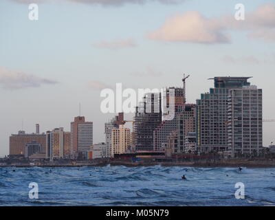 City Skyline Blick vom Strand Stockfoto