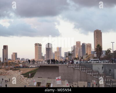 City Skyline Blick vom Strand Stockfoto