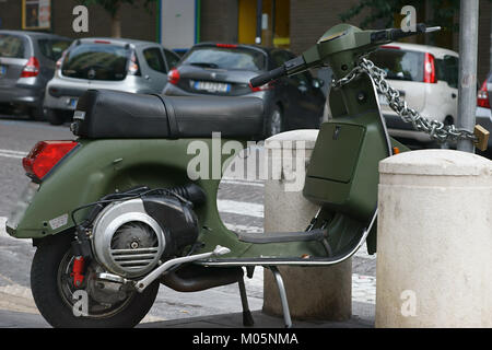 Der italienische Oldtimer Motorrad Vespa Piaggio Stockfoto