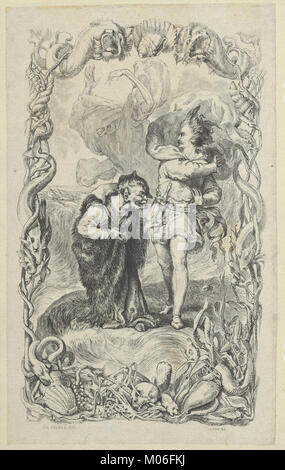 Illustration zu der Sturm - Caliban, Ferdinand und Ariel MET DP 850236 Stockfoto