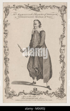 Herr Macklin in die Figur des Shylock in Shakespeares Der Kaufmann von Venedig MET DP 869153 Stockfoto