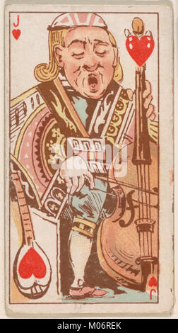 Diese Jack of Hearts Karte von Harlequin Cards 2nd Series (N220) von Kinney Bros. Ist eine Sammlerspielkarte aus dem frühen 20. Jahrhundert. Stockfoto