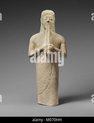 Kalkstein Statuette eines männlichen Aulos player MET DP 159431 Stockfoto