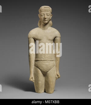 Kalkstein Statuette eines männlichen votary mit zypriotischen Shorts und ein Diadem MET DP 209469 Stockfoto