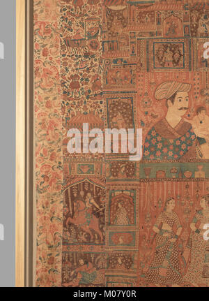 Kalamkari Hängen mit Zahlen in einem architektonischen Einstellung MET DP 216125 Stockfoto