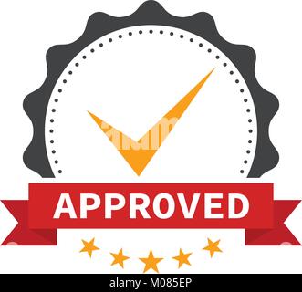 Genehmigt Stempel, Aufkleber, Sticker oder Stick Flachbild-Symbol Stock Vektor
