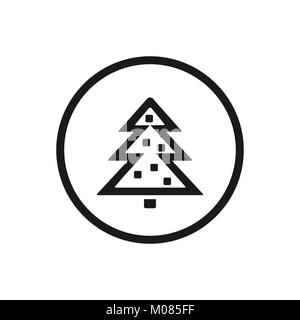 Christmas Tree line Symbol auf weißem Hintergrund. Vector Illustration Stock Vektor