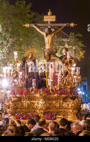 Float von Christus der Bruderschaft des "Las Aguas" während seiner Bußweg am Heiligen Montag. Stockfoto