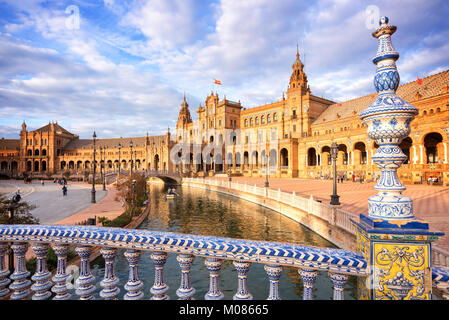 Plaza de Espana (Spanien Platz) in Sevilla, Andalusien Stockfoto