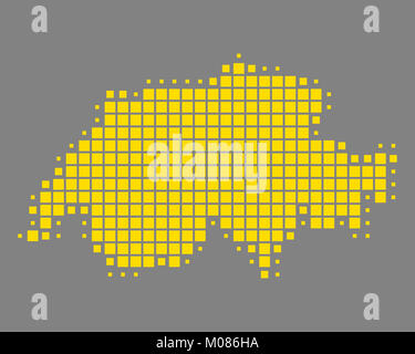 Karte der Schweiz Stockfoto