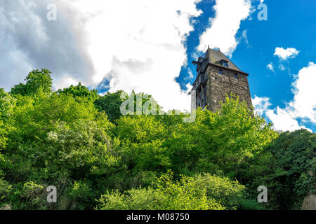 Turm der Liebhaber in Bacharach am Rhein. Rheinland-pfalz, Deutschland. Stockfoto