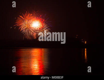 Feuerwerk in Rivalta Schloss Stockfoto