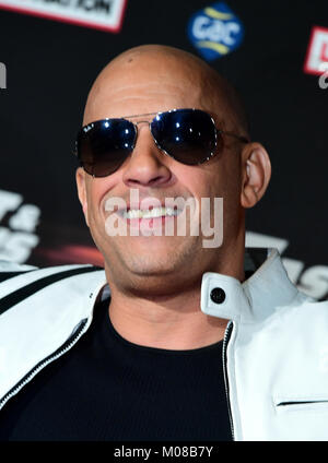 Vin Diesel die Teilnahme an der Uraufführung von Fast & Furious Live, gehalten an der 02, Halbinsel Square, London. Bild Datum: Freitag, 19 Januar, 2018. Foto: Ian West/PA-Kabel Stockfoto