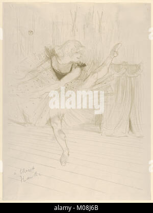 Ein Porträt von Miss Ida Heath, einer englischen Tänzerin, das in diesem Kunstwerk ihren Beitrag zu den Künsten und ihre Rolle in der Performance-Welt während ihrer Zeit widerspiegelt. Stockfoto