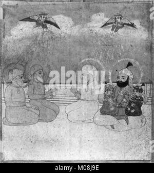 Die „Iskandarnama“ ist ein persisches Manuskript, das das Leben und die militärischen Feldzüge Alexanders des Großen illustriert und mit lebendiger Beleuchtung und komplizierter Kalligraphie im MET ausgestattet ist. Stockfoto