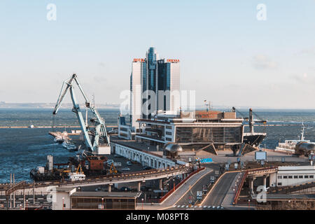 Odessa, Ukraine - Jan 13, 2018: passagierhafen von Odessa, Ukraine. Stockfoto