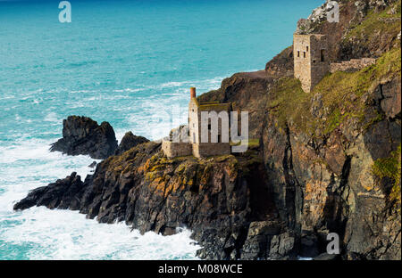 Die Krone Maschinenhäuser auf Botallack in North Cornwall Stockfoto