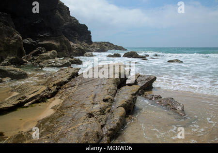 Dollar Cove in der Nähe von Cornwall Gunwalloe auf die Eidechse, die Küste Stockfoto