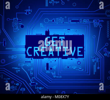 3d-Abbildung der Darstellung abstrakter Platine Komponenten mit einer Kreativität Konzept. Stockfoto