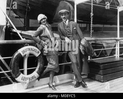 GRETA GARBO Swedish-American Schauspielerin 1925 6. Juni mit Mauritz Stiller nach New York kommt mit S/S Drottningholm Stockfoto