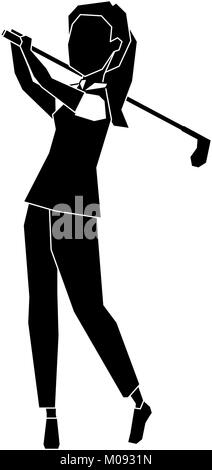 Frau Golfspieler, der Avatar Vector Illustration Design Stock Vektor