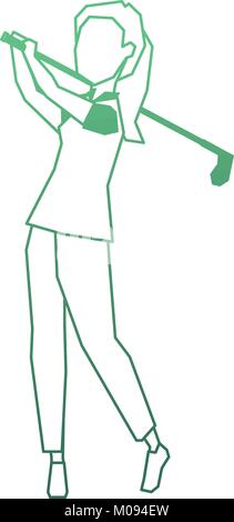 Frau Golfspieler, der Avatar Vector Illustration Design Stock Vektor