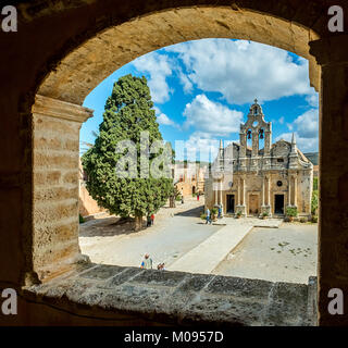 Moni Kloster Arkadi, Griechisch-orthodoxe Kirche, National Monument von Kreta im Kampf für Unabhängigkeit, Moni Kloster Arkadi, Kreta, Griechenland, Europa, Stockfoto