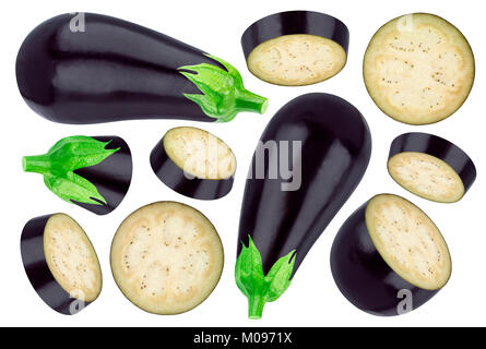 Aubergine isoliert auf weißem Hintergrund Stockfoto