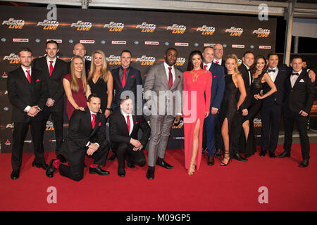 London, Großbritannien. 19 Jan, 2018. Die Form und die Mannschaft von Fast & Furious Live auf der Weltpremiere von Fast & Furious Live in der O2 Arena London England, am 19. Januar 2018. Credit: Jason Richardson/Alamy leben Nachrichten Stockfoto