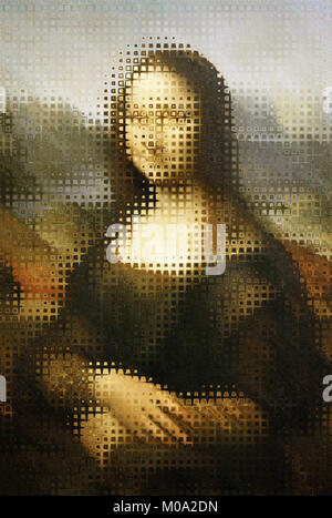 Künstlerische Änderung der berühmte Porträt der Mona Lisa von Leonardo da Vinci Stockfoto