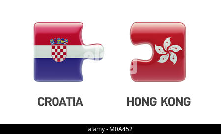 Kroatien Hong Kong Puzzle Konzept mit hoher Auflösung Stockfoto