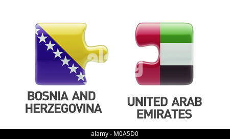 Vereinigte Arabische Emirate Bosnien und Herzegowina hohe Auflösung Puzzle Konzept Stockfoto