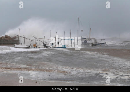 Sturm im Winter auf Mallorca Stockfoto