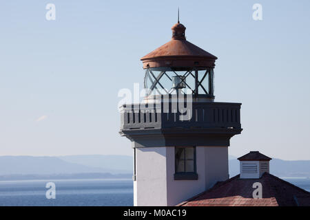 San Juan Leuchtturm auf dem Ozean Stockfoto