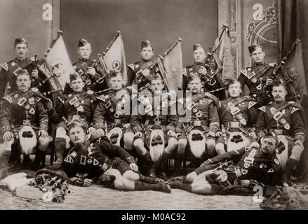 Schottischen Regiments, britische Armee, Pipe Band, Malta oder Ägypten, 1880 Stockfoto