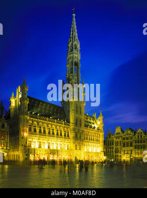Hotel de Ville, der Grand Place, Brüssel, Belgien Stockfoto