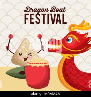 Dragon boat festival japanischen Feier event Karte Stock Vektor